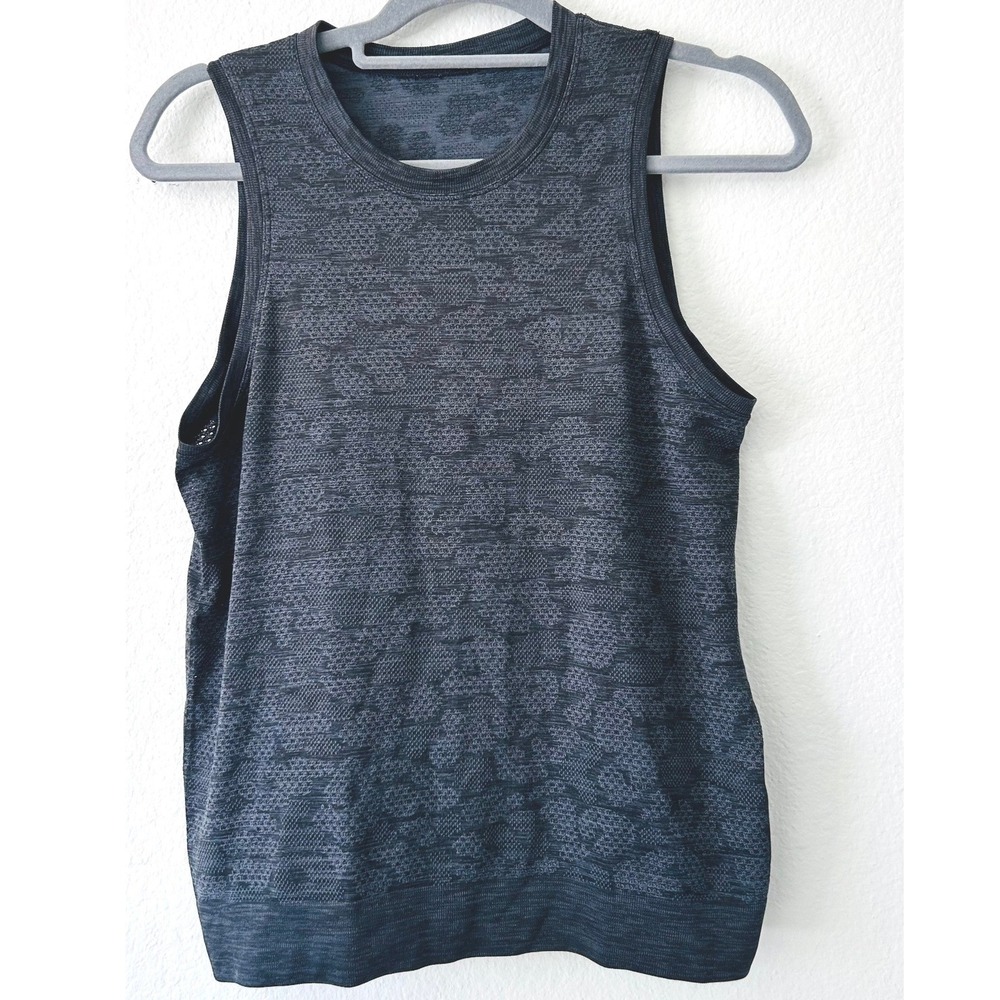 Lululemon Swiftly Tech Racerback Tank Top 2.0 Gray Black Space Dye SZ M